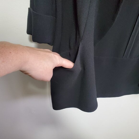 WILFRED Aritzia The North Blazer Open Front Crepe Shawl Collar Black Women's 4 - Picture 5 of 11